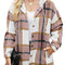 Flannel Shirts for Women Button down Plaid Shirt Hooded Shacket Jacket with Pocket