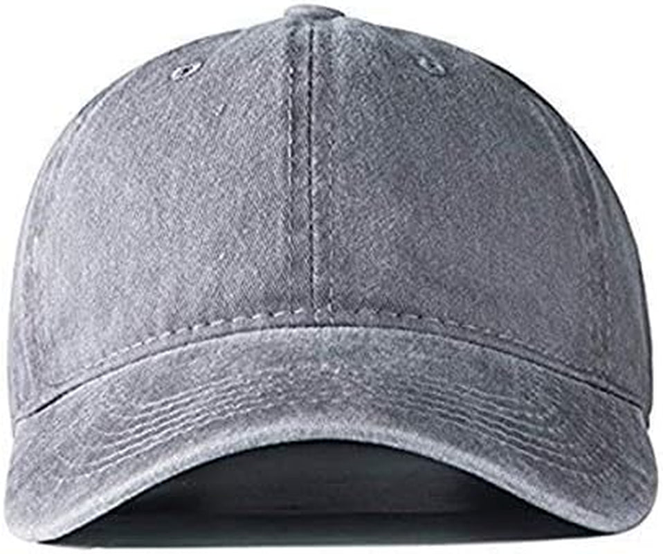 Men Women Baseball Cap Vintage Washed Distressed Hats Twill Plain Adjustable Dad-Hat