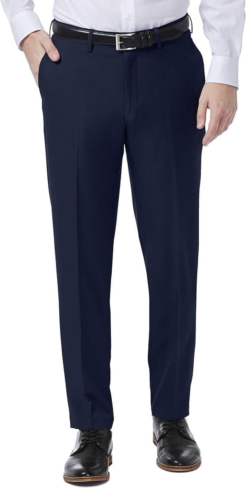 Men'S Premium Comfort Dress Slim Fit Flat Front Pant