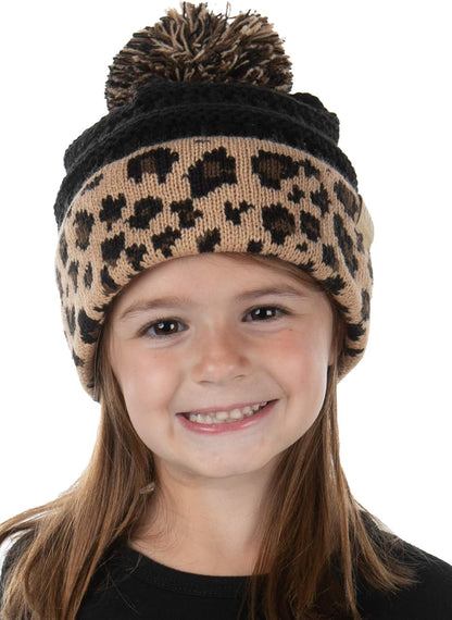 Exclusives Beanie Child Toddler Warm Winter Kids Skull Cap Pom Pom Hat