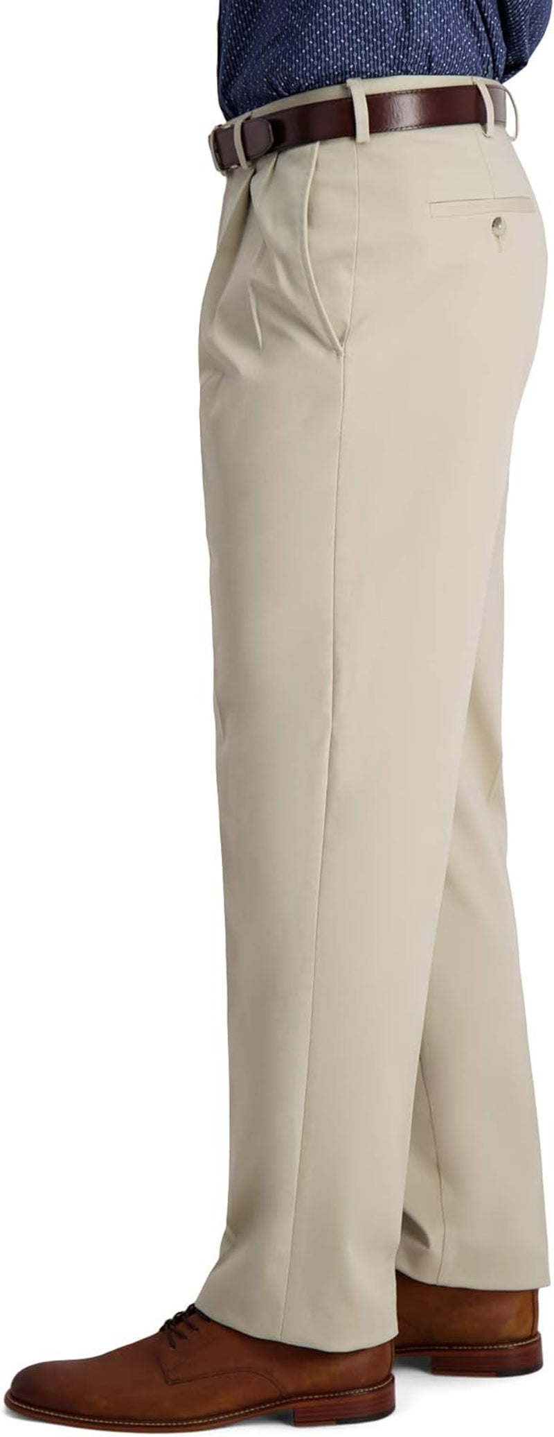 Men'S Iron Free Premium Khaki Classic Fit Pleat Front Expandable Waist Casual Pant (Regular and Big & Tall Sizes)