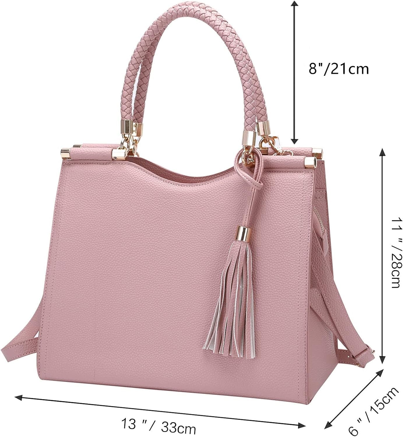 Women Purses and Handbags, Leather Crossbody Bags for Women, Shoulder Bag Satchel Bags with Tassel (Pink2)