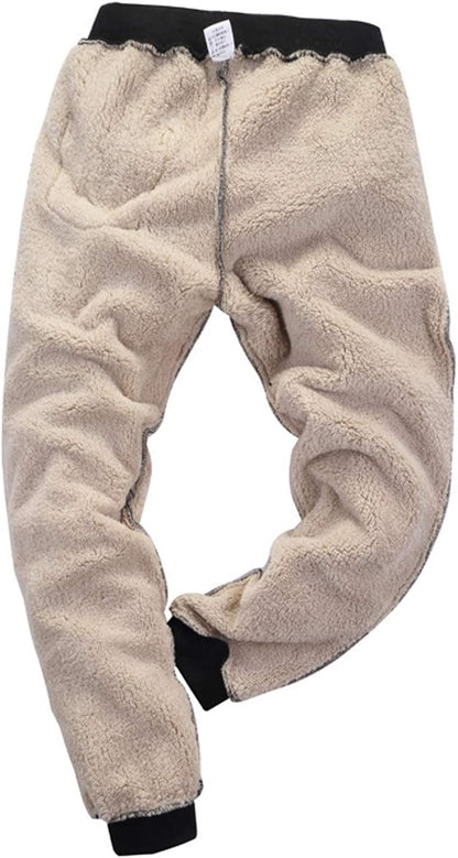 Mens Winter Warm Sherpa Lined Active Thermal Jogger Fleece Sweatpants Pant