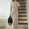 Lace-Up Female Knit Maxi Dress Autumn High Waist Fashion Patchwork Long Sleeve Loose Solid Dress Bandage Knitwear Dress