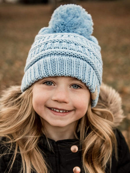 Exclusives Beanie Child Toddler Warm Winter Kids Skull Cap Pom Pom Hat