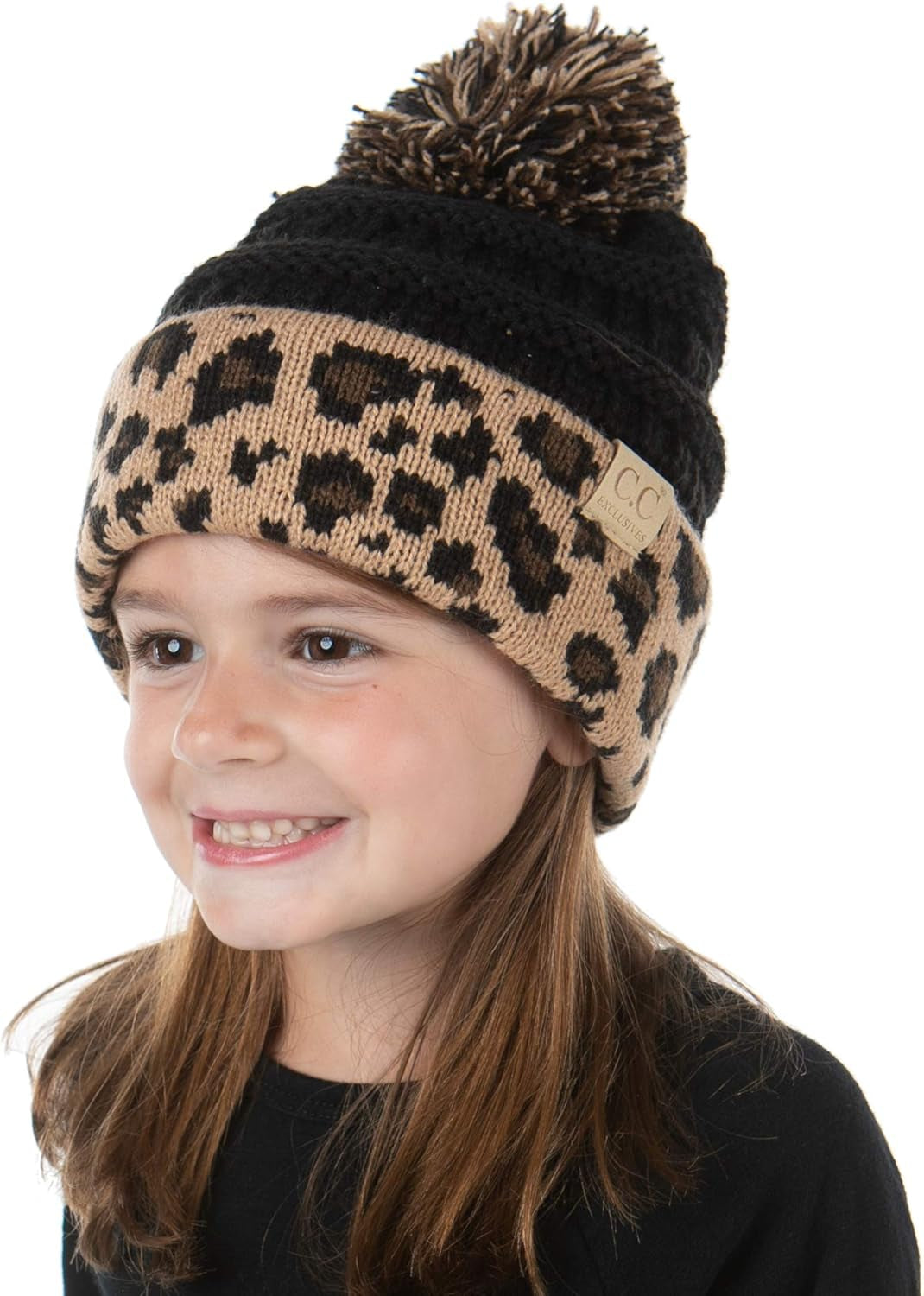 Exclusives Beanie Child Toddler Warm Winter Kids Skull Cap Pom Pom Hat